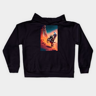 Cool Dirt bike- On Mars Kids Hoodie